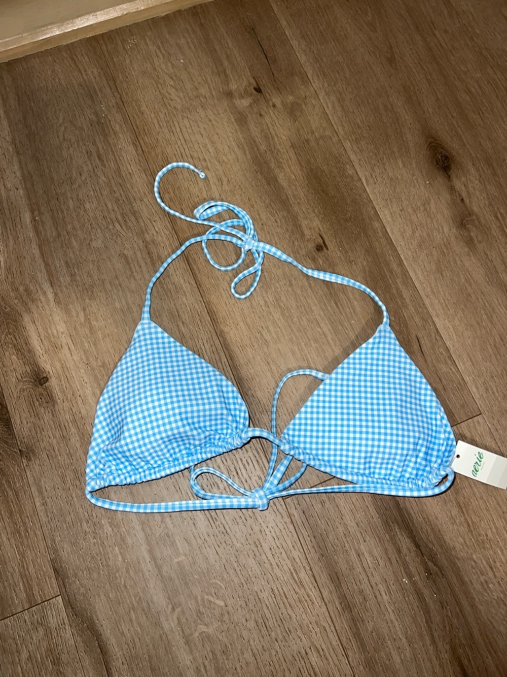 Aerie Swim Top Gingham Triangle Bikini Small